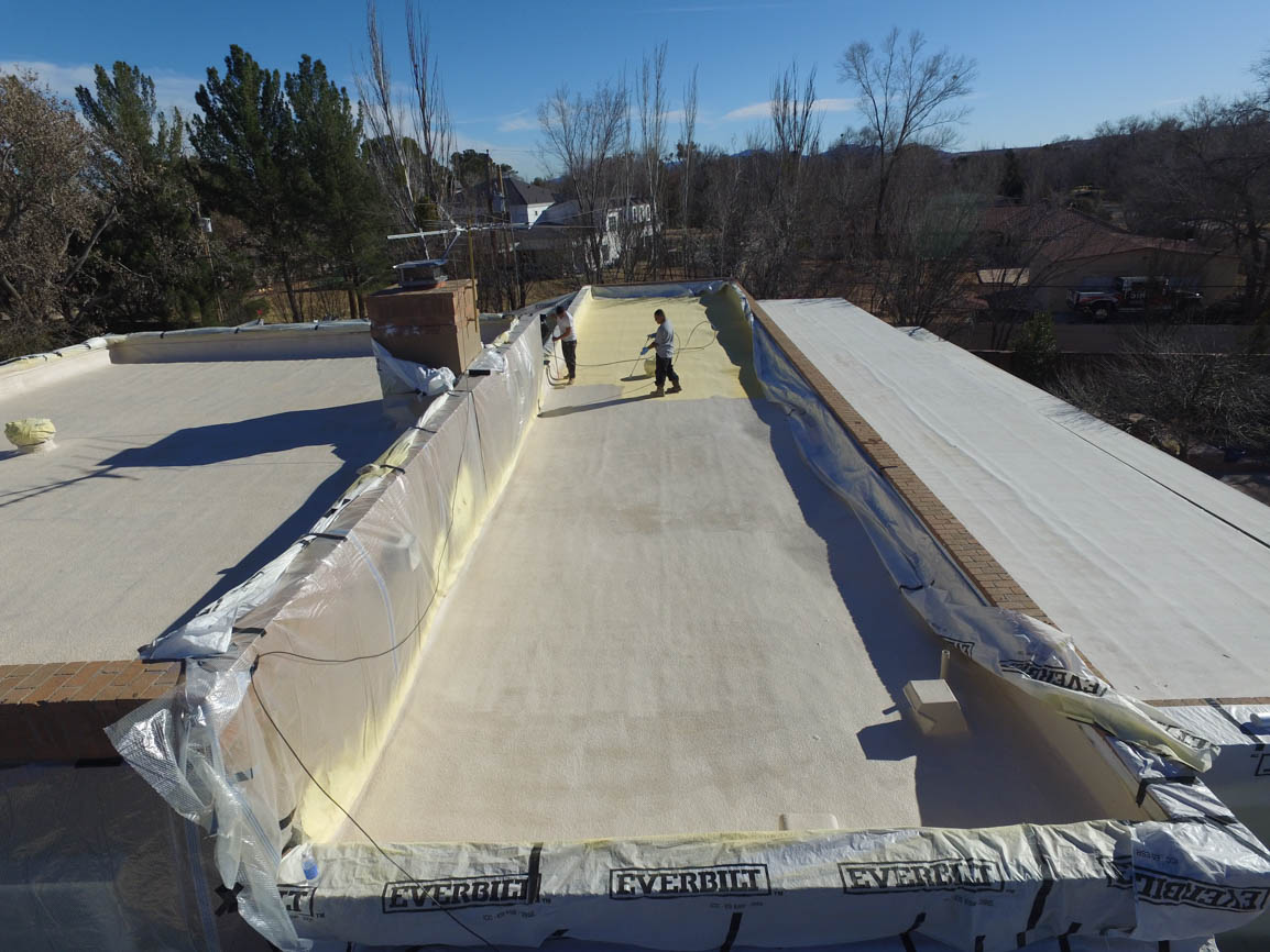 Spray Foam Roof Residential Home in El Paso